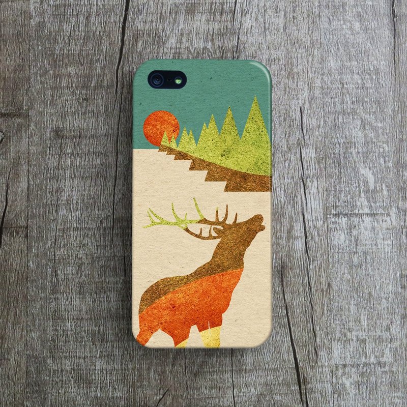 OneLittleForest - 原创手机保护壳- iPhone 4, iPhone 5, iPhone 5c- 雄鹿 - 手机壳/手机套 - 塑料 绿色