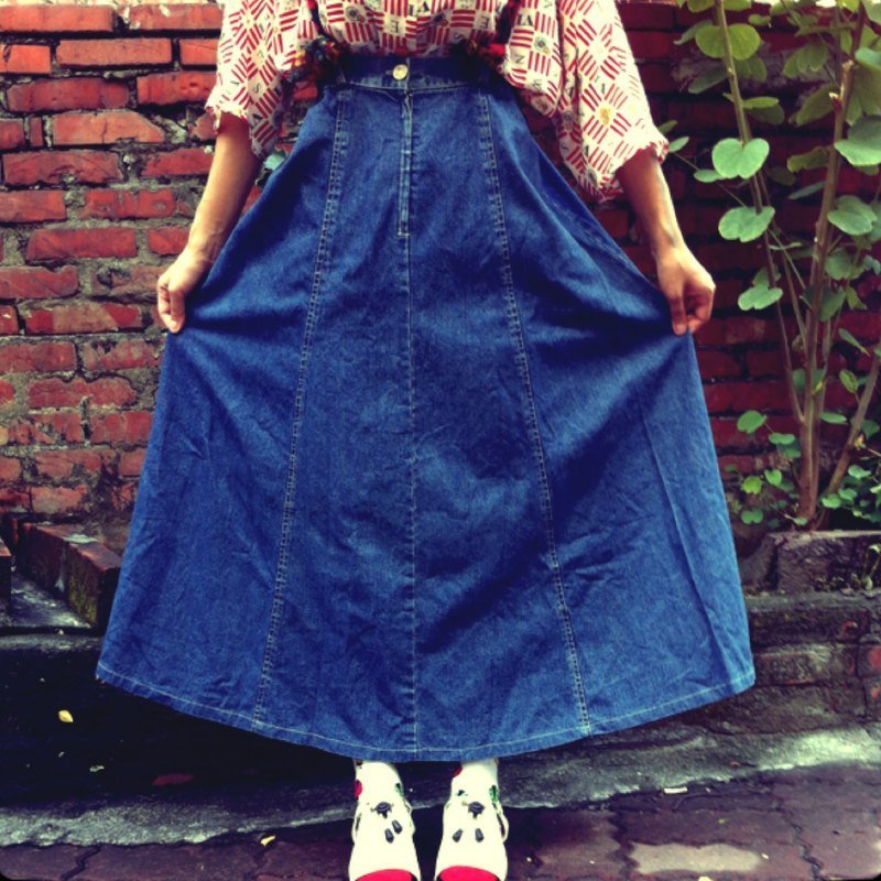 脱臼! !古着!!侧扣牛仔裙 - 裙子 - 其他材质 蓝色