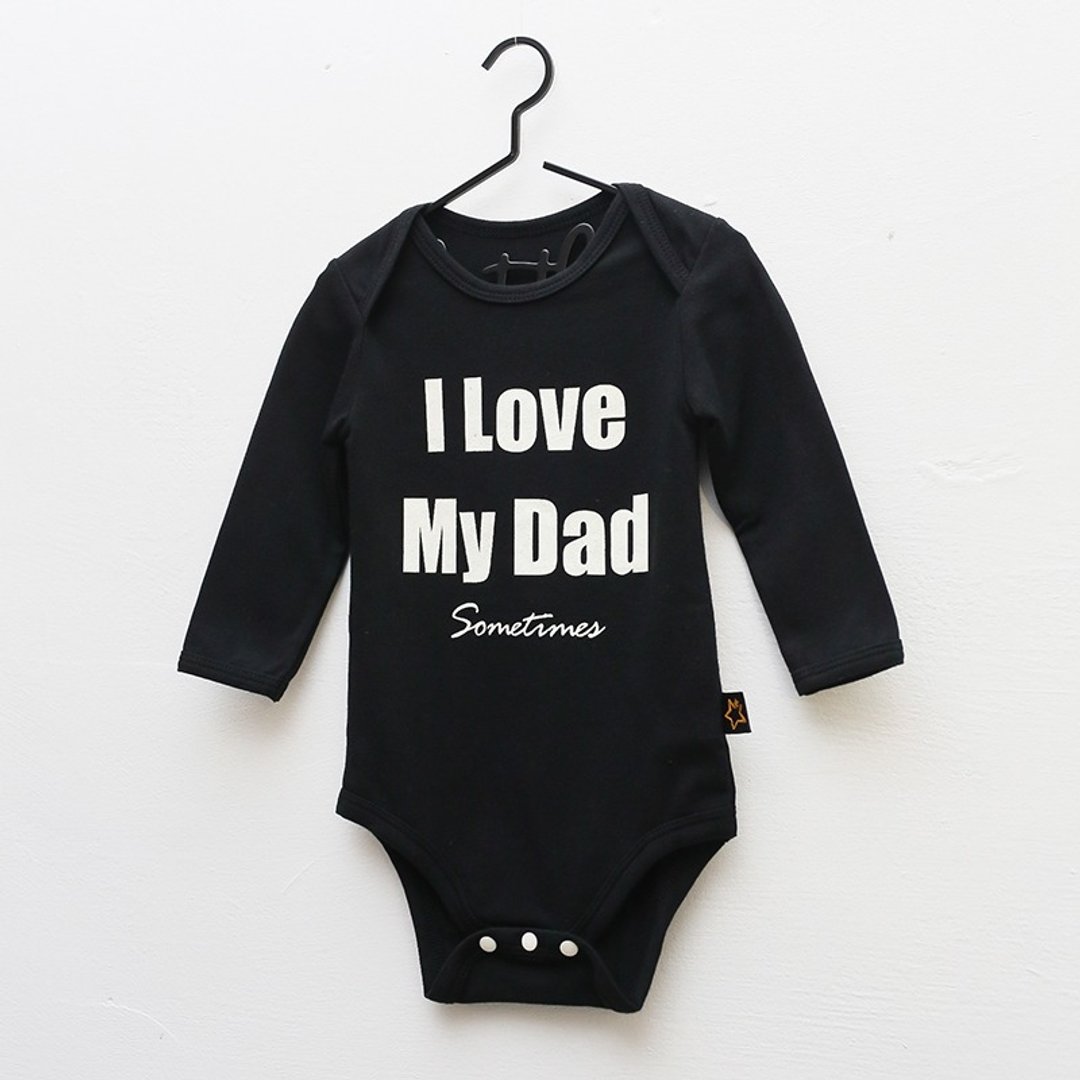 I Love my Dad 有机棉包屁衣 - 其他 - 棉 黑色