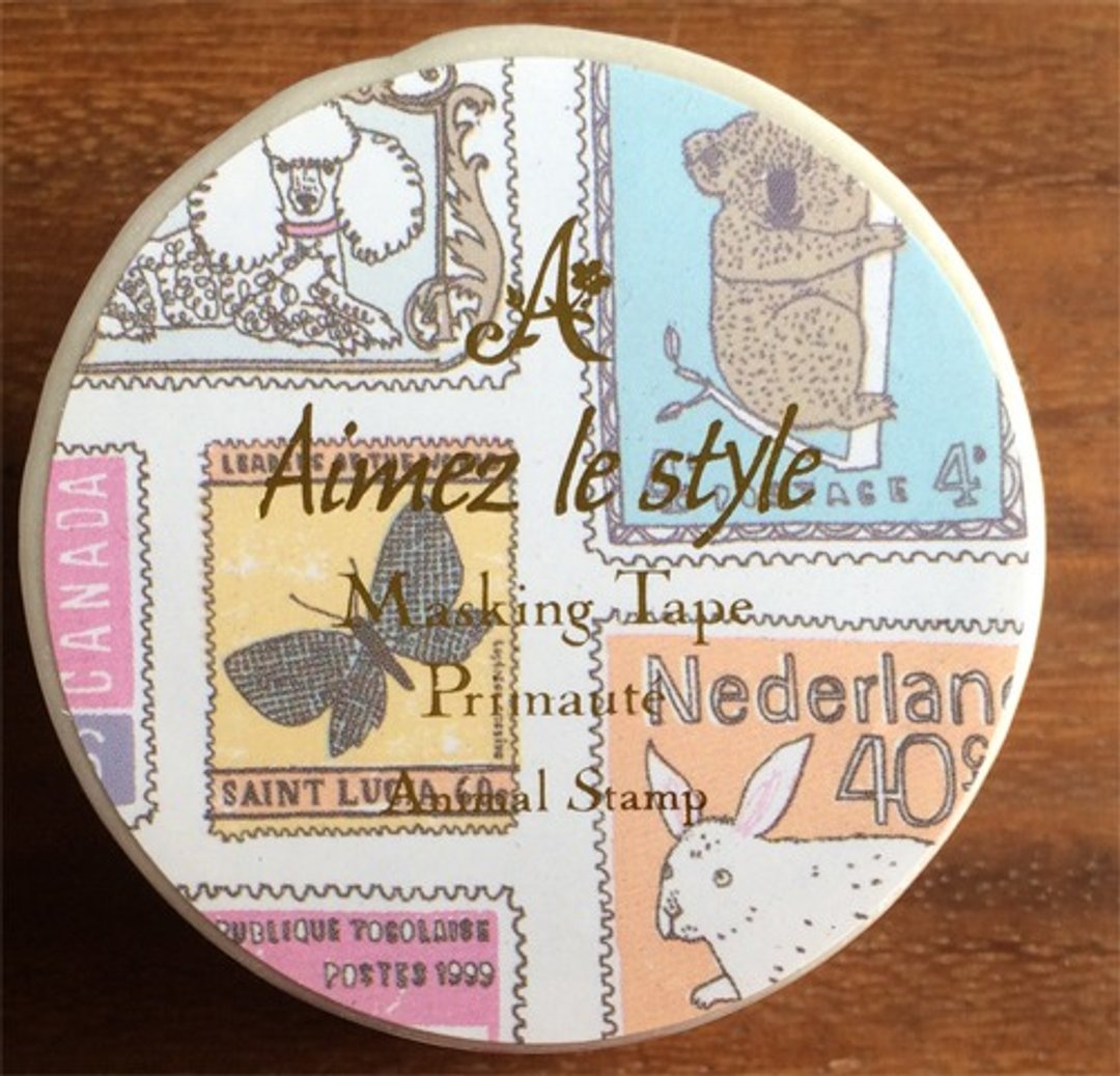 Aimez le style 纸胶带- 动物邮票 (A03454) 交换礼物 - 纸胶带 - 纸 多色