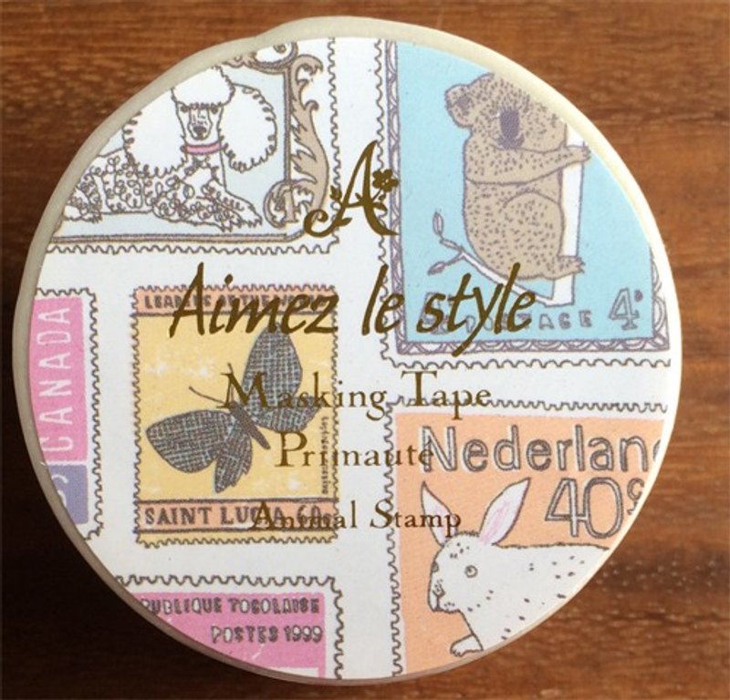 Aimez le style 纸胶带- 动物邮票 (A03454) 交换礼物 - 纸胶带 - 纸 多色