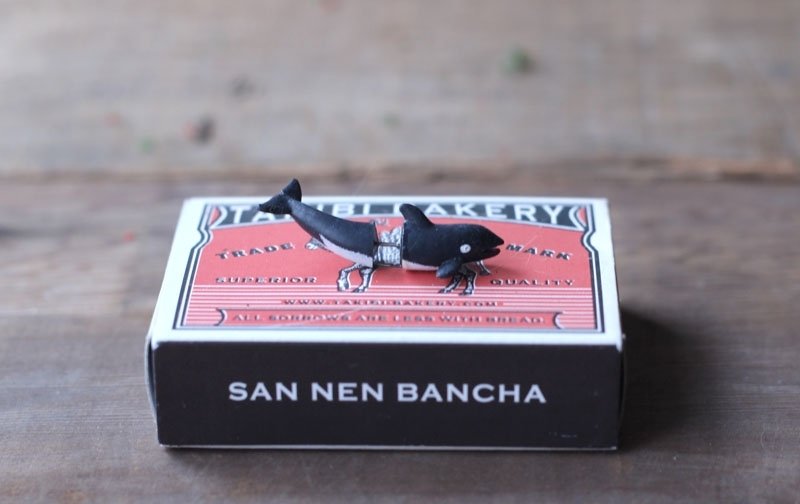 (((鲸鱼)))单边耳针 - 耳环/耳夹 - 其他材质 黑色