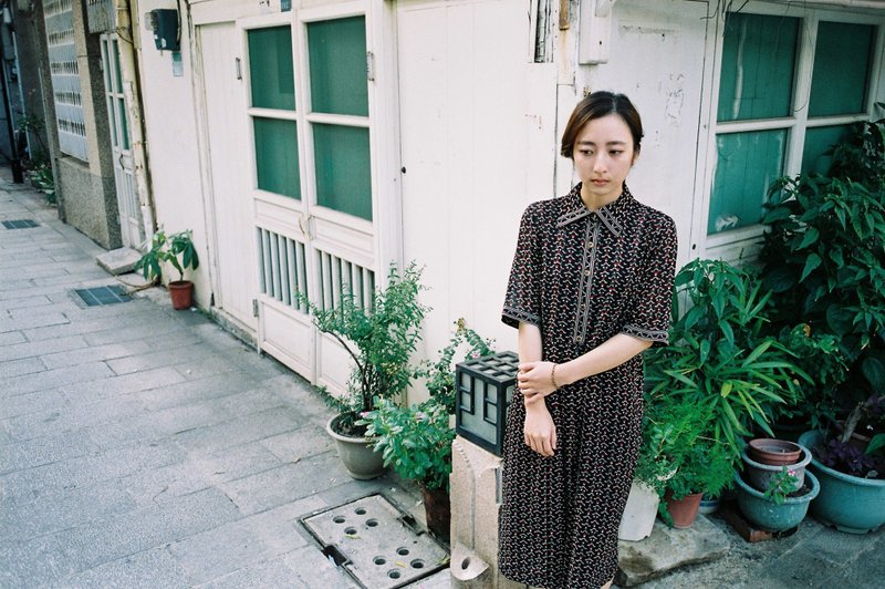 迷漾排列图纹 - 洋装/连衣裙 - 其他材质 黑色