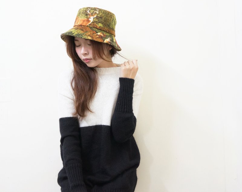 冬日毛绒渔夫帽 | 森色麋鹿 / 最后一顶 女生 M - 帽子 - 其他材质 咖啡色