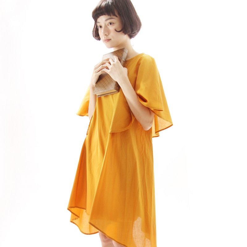 小精灵黄色洋装 - 洋装/连衣裙 - 其他材质 橘色