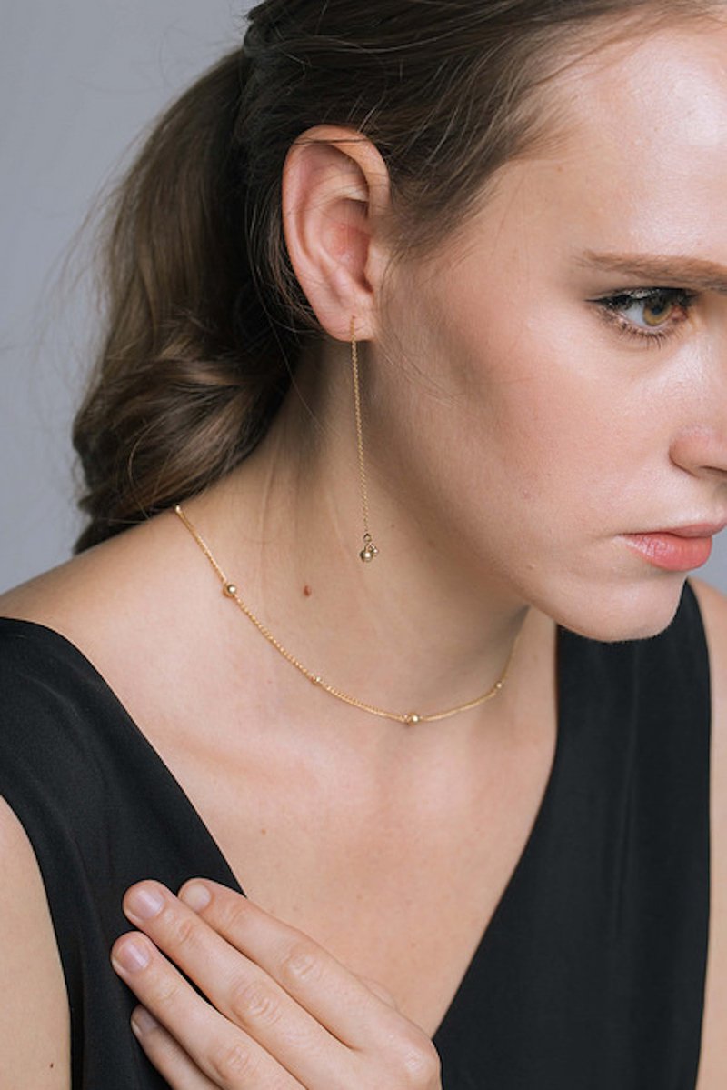 ::享受瞬间:: 14K包金项链 锁骨链 简约日常 Life is - 锁骨链 - 其他金属 金色