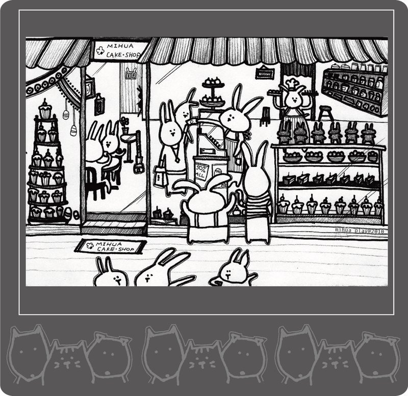 蛋糕店 - 卡片/明信片 - 纸 黑色