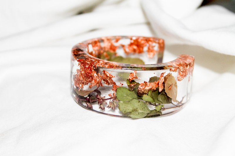 Bangle basil red with gold. - 手链/手环 - 植物．花 红色