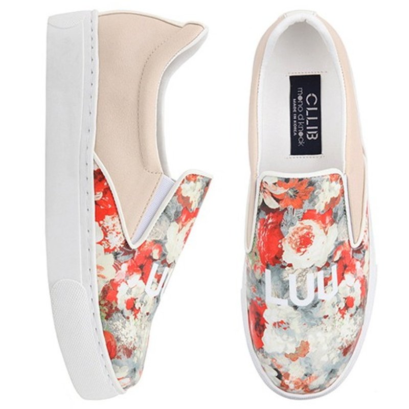 CLLIB-SPUR 花花LUV字样轻便鞋 HS4148 BEIGE - 女款休闲鞋 - 人造皮革 