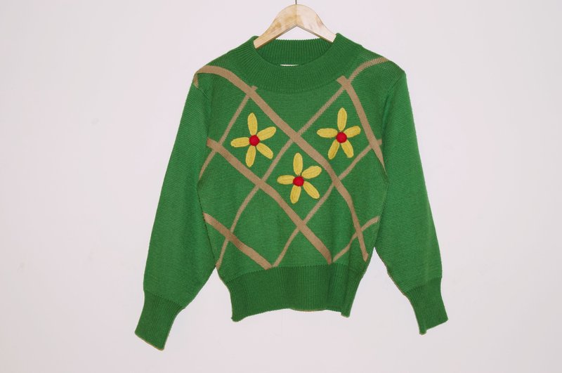 恰丸与猫~花儿朵朵朵 - 女装针织衫/毛衣 - 其他材质 绿色