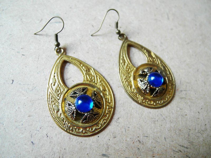 复时品【手工耳环：忧伤马戏团】 - 耳环/耳夹 - 其他材质 蓝色