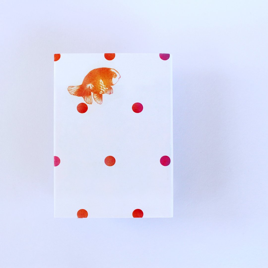 文库本 金鱼纸书套 红橘 / book cover toto - 书衣/书套 - 纸 红色