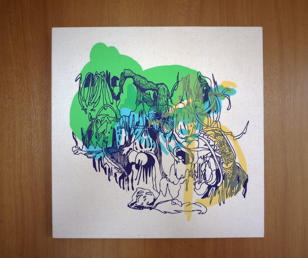Screen Printed Fabric Wall Art Panel Original Illustration - 海报/装饰画/版画 - 其他材质 