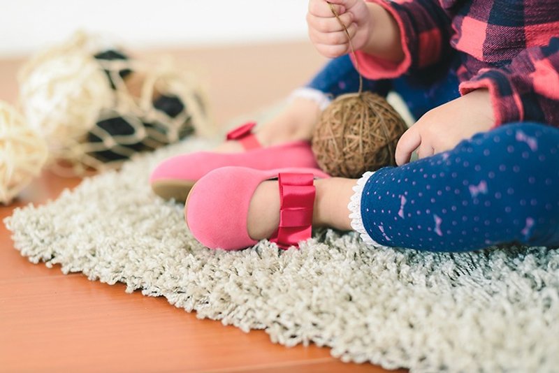 ‘Baby Day’梦幻甜美小公主 娃娃鞋 玫红 可爱公主鞋 童鞋 亲子鞋 - 童装鞋 - 其他材质 红色