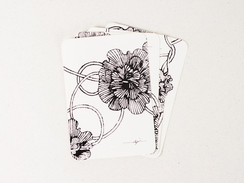 Pinkoi x 插画家大侠 联名设计 日本和纸明信片 - 漫衍系列 - 卡片/明信片 - 纸 白色