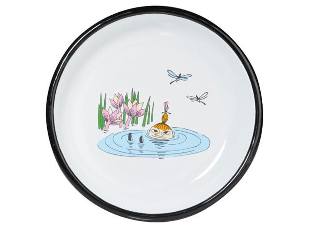 Moomin芬兰噜噜米珐琅盘子 (小不点玩水乐) 情人节礼物 生日礼物 交换礼物 - 浅碟/小碟子 - 珐琅 白色