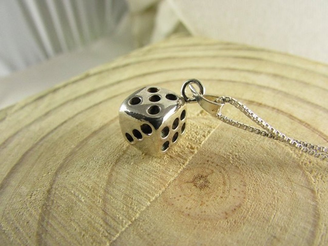mittag米查精品 lucky dice 幸运骰子 925银仕女项炼【NL313】 - 项链 - 其他金属 灰色