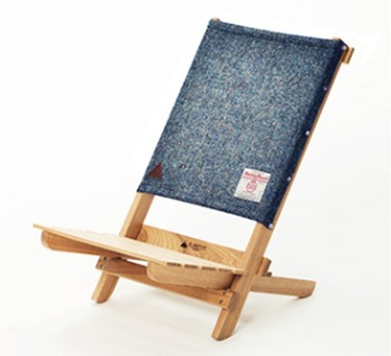 A.NATIVE 户外露营野餐木制折叠地椅 /哈里斯毛料/蓝 - 椅子/沙发 - 木头 蓝色