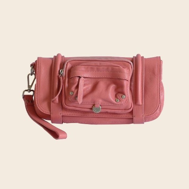 ► Marty C ｜ Clutch bag ● 　　　　　灰粉红色／软羊皮手拿包 - 手拿包 - 真皮 粉红色