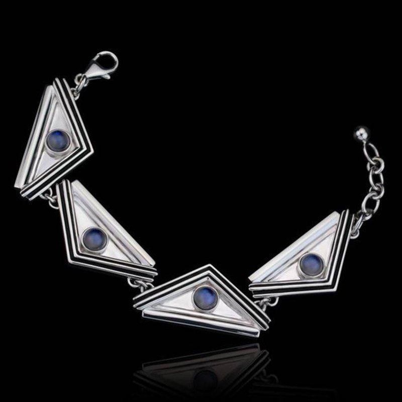 “我曾在那儿聆听诸神吟唱”，手链作品 - 手链/手环 - 宝石 灰色