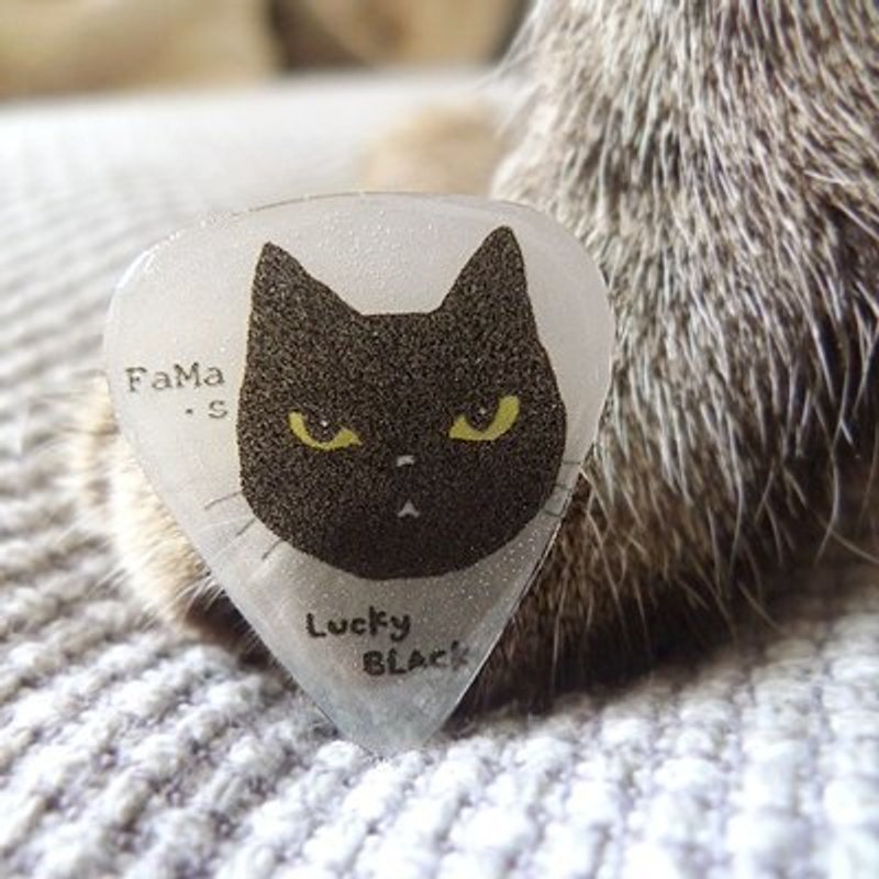 经典热销 FaMa's Pick吉他弹片 走运黑 猫 - 吉他配件 - 树脂 黑色