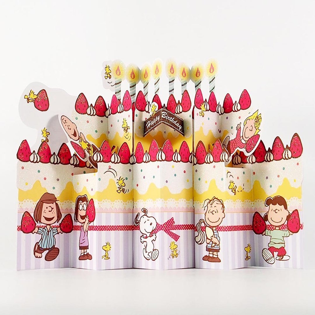 Snoopy 蛋糕吃不完了啦【Hallmark-Peanuts史奴比-卡片生日祝福】 - 卡片/明信片 - 纸 粉红色