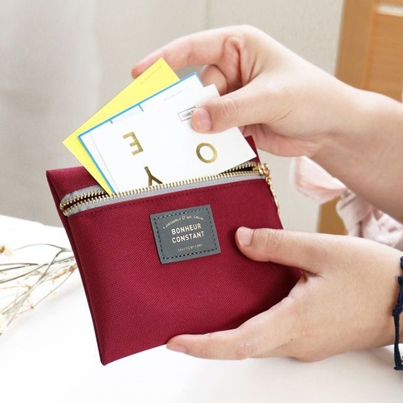 Dessin x Iconic-小确幸简单生活万用包V2(S)-博根地红,ICO84556 - 零钱包 - 棉．麻 红色