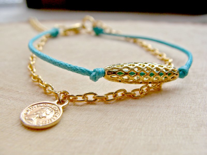 ＜SEnoRA创作手链＞万花筒-金/银 - 手链/手环 - 其他材质 