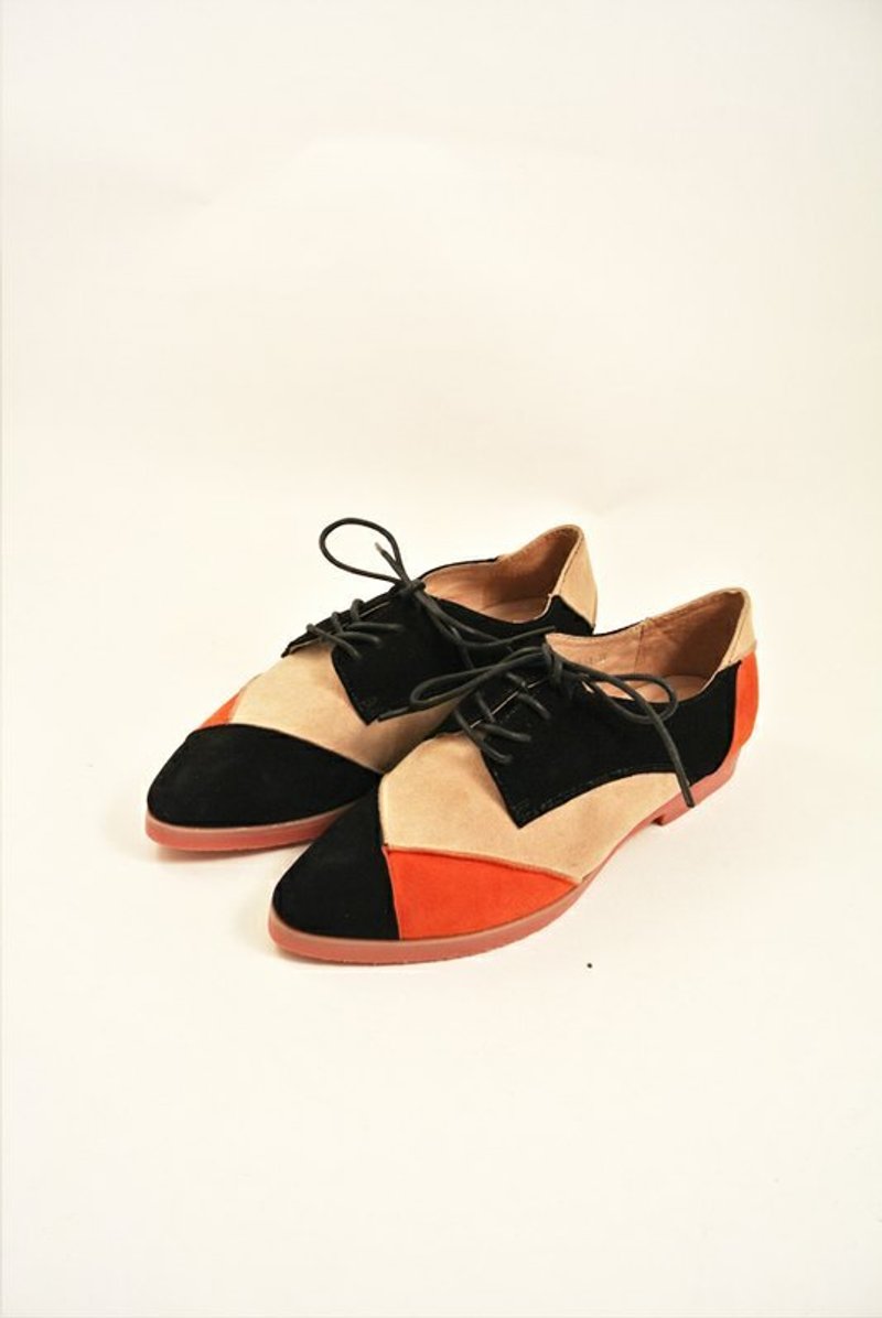 耳をすませば．嬉皮拼接尖头家伙 - 女款休闲鞋 - 真皮 黑色