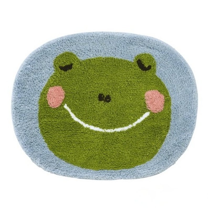 Zoo 疗愈系可爱青蛙水蓝地垫 - 摆饰 - 棉．麻 蓝色