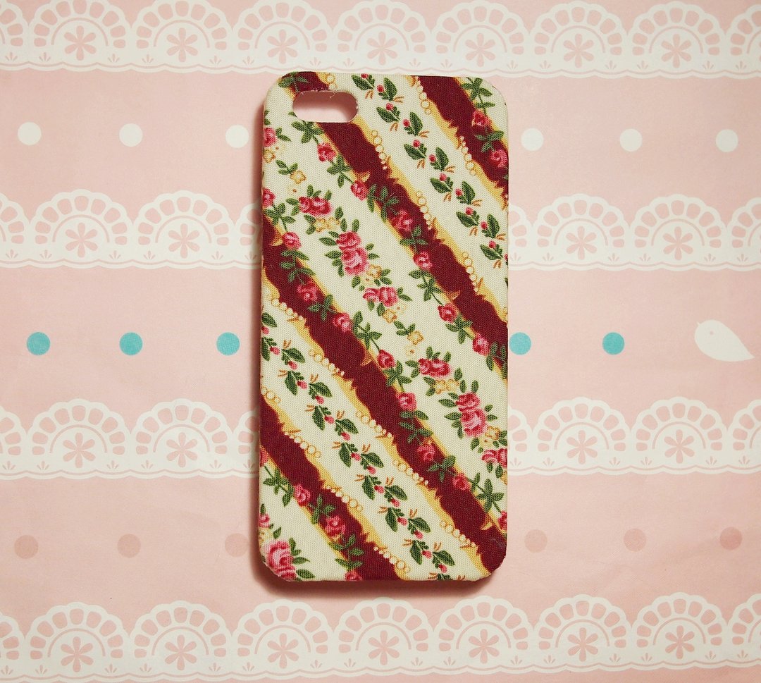 布艺 酒红复古玫瑰花丛手机壳 情侣款 保护壳 Samsung Galaxy S3 S4 S5 S6 Apple iPhone 6 plus 6 + 5s 5 - 手机壳/手机套 - 其他材质 红色