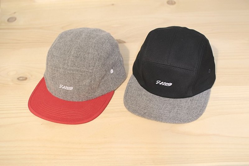 "H-ZOO" 双色五分割帽 - 帽子 - 其他材质 灰色