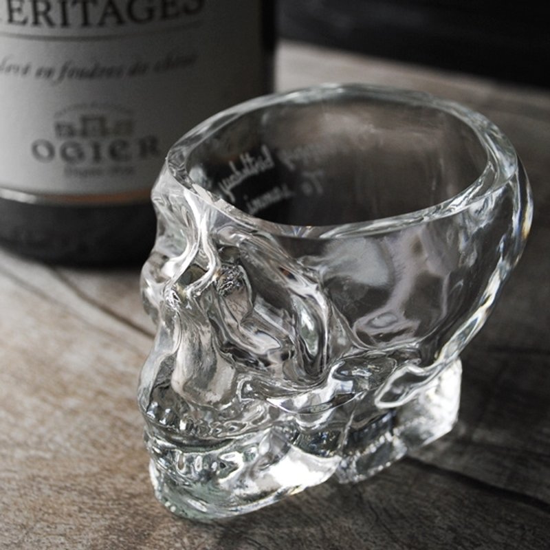 【MSA水晶骷髅】加拿大进口正品Creative Crystal Skull Shot Glass Cup Novetly水晶骷髅烈酒杯 玻璃艺术雕水晶头骨5.5cm - 酒杯/酒器 - 玻璃 黑色