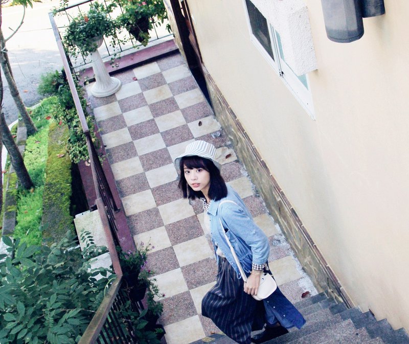 SIMPLE! 编织感印花 渔夫帽 - 帽子 - 其他材质 蓝色