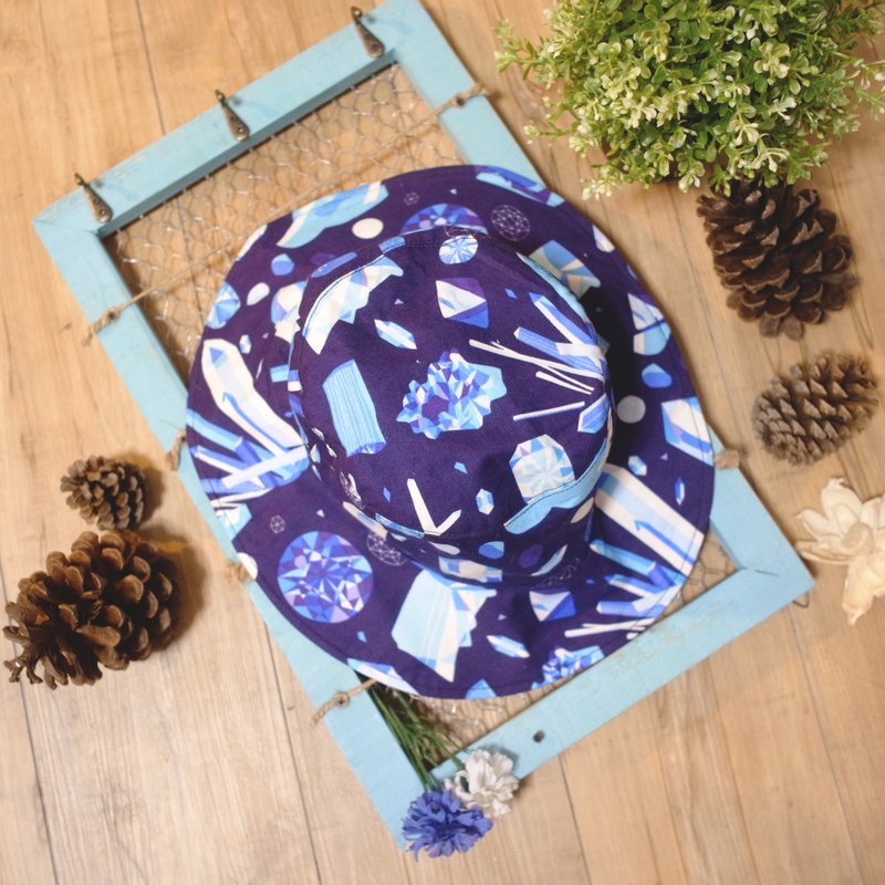 蓝宝石   渔夫帽 - 帽子 - 棉．麻 蓝色