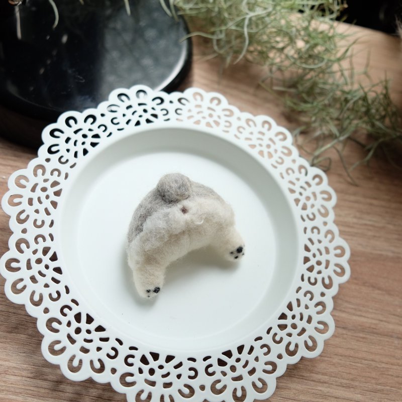 羊毛毡雪纳瑞屁屁-小款 - 胸针 - 羊毛 