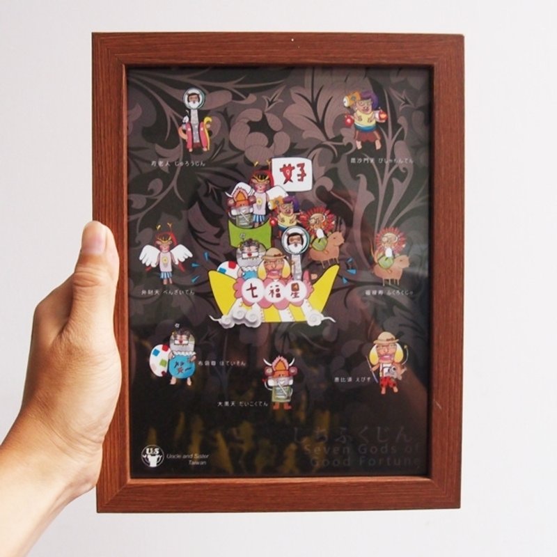 赤毛族七福神【七福星】数位输出裱框画 - 海报/装饰画/版画 - 塑料 咖啡色