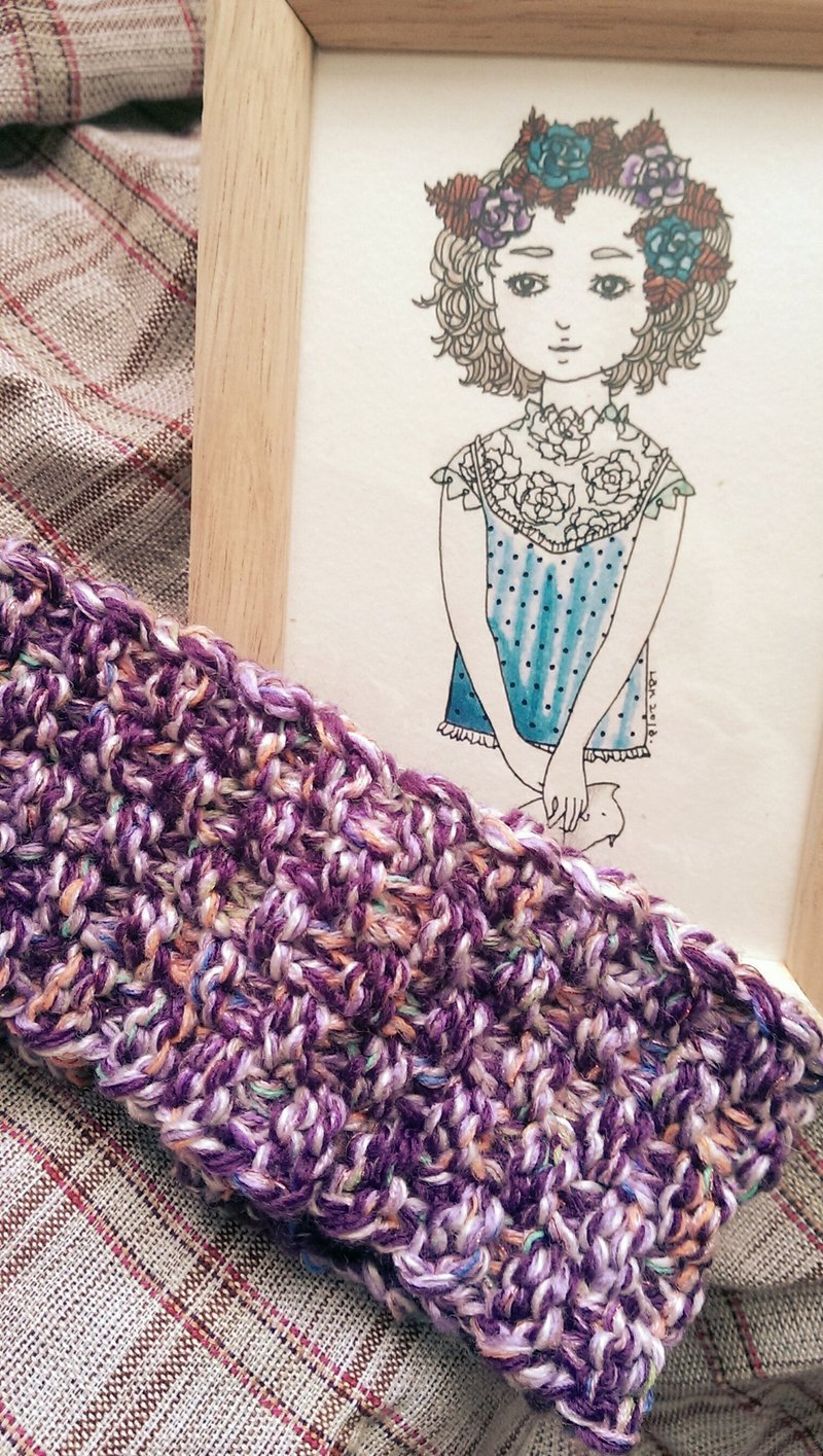 Lan 手作夏日针织发带(粉紫) - 发带/发箍 - 其他材质 紫色