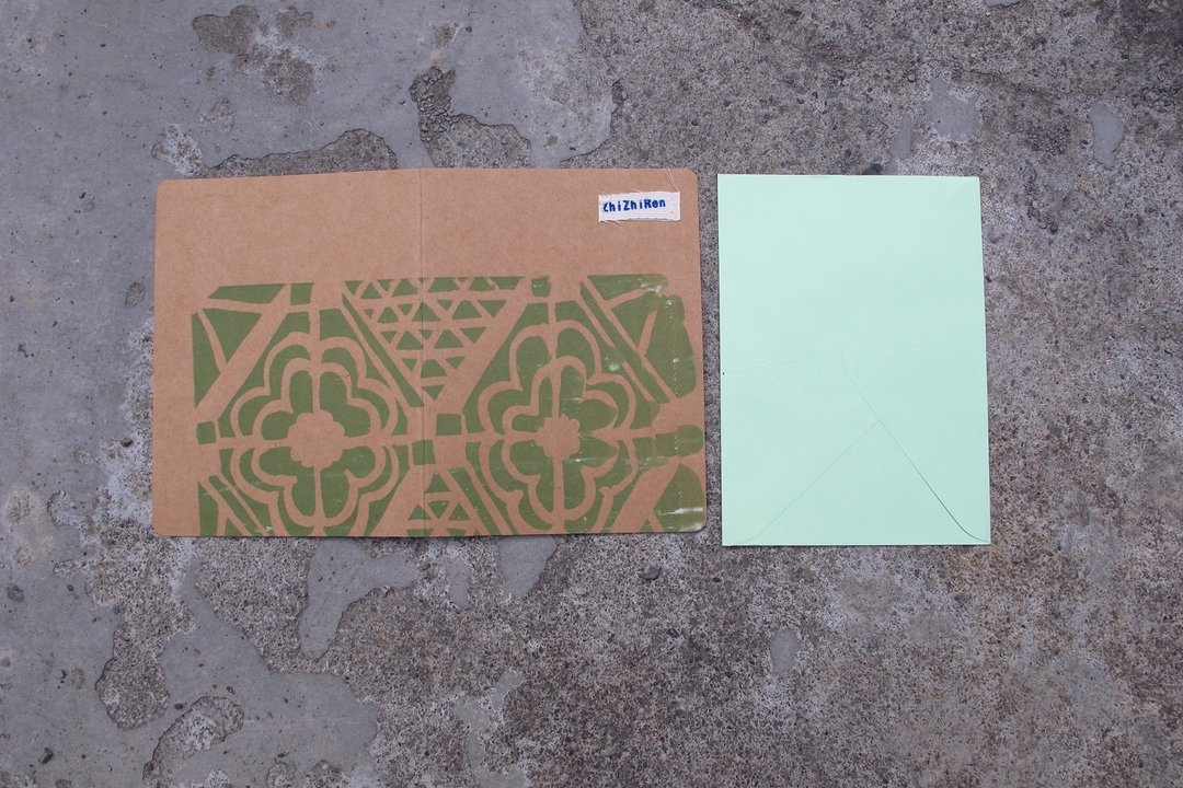 【ZhiZhiRen】老屋系列 – 织织卡片/万用卡 - 窗花 - 绿 - 卡片/明信片 - 纸 绿色
