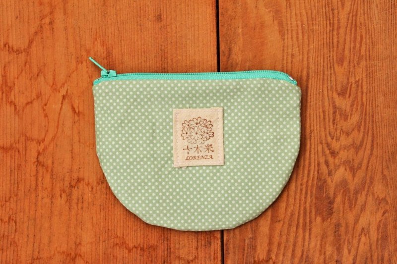 【十木米．Lorenza】清新绿 半饼零钱包 / 小物袋 - 零钱包 - 其他材质 绿色