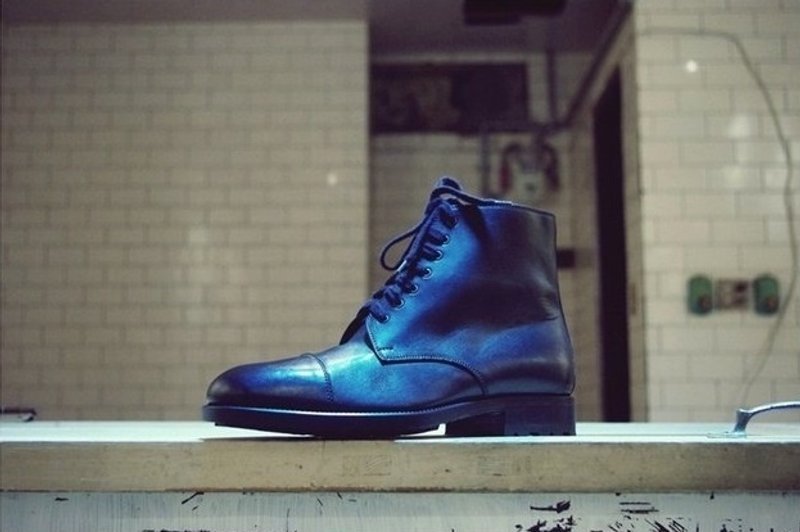 ~后菜园~二手古着英伦 BALLY黑色横饰低统靴(尺码41-42号可穿) VINTAGE/USED/MOD'S - 男款休闲鞋 - 真皮 黑色