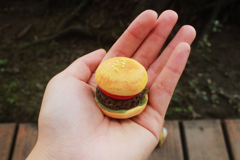 【Moses's warehouse】 汉堡 磁铁 办公室小物 纾压 - 冰箱贴/磁贴 - 其他材质 绿色