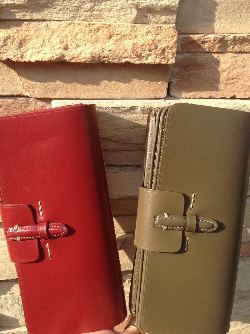 纯牛皮长夹（共四色） - 皮夹/钱包 - 真皮 咖啡色