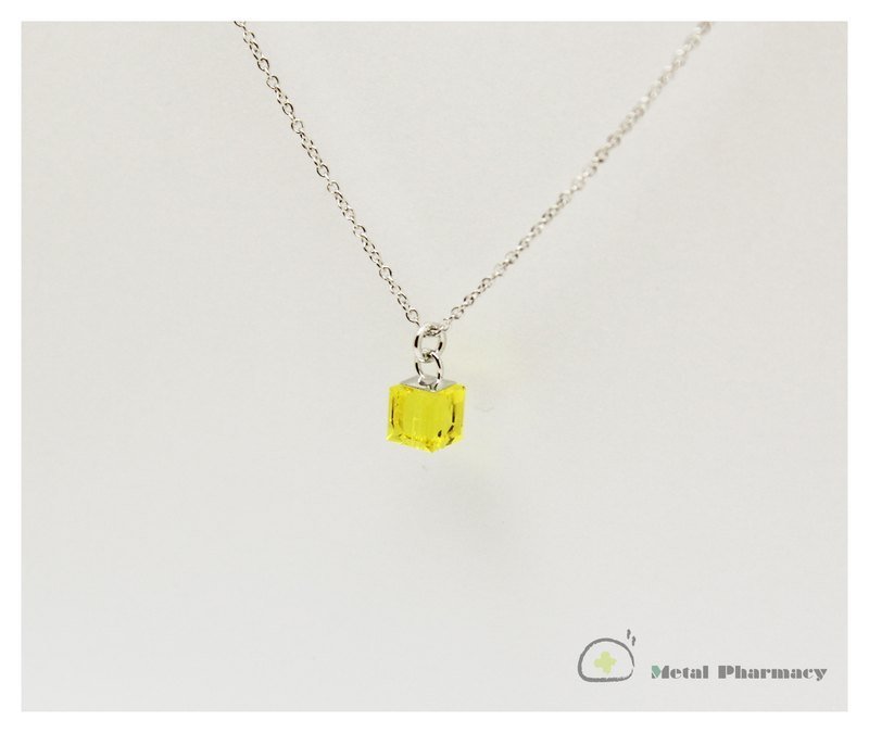 奥地利水晶-cube(黄)+纯银项炼~特卖中!!! - 项链 - 宝石 