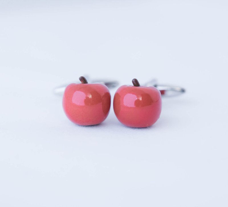 红色苹果袖扣 APPLE CUFFLINKS - 袖扣 - 其他金属 