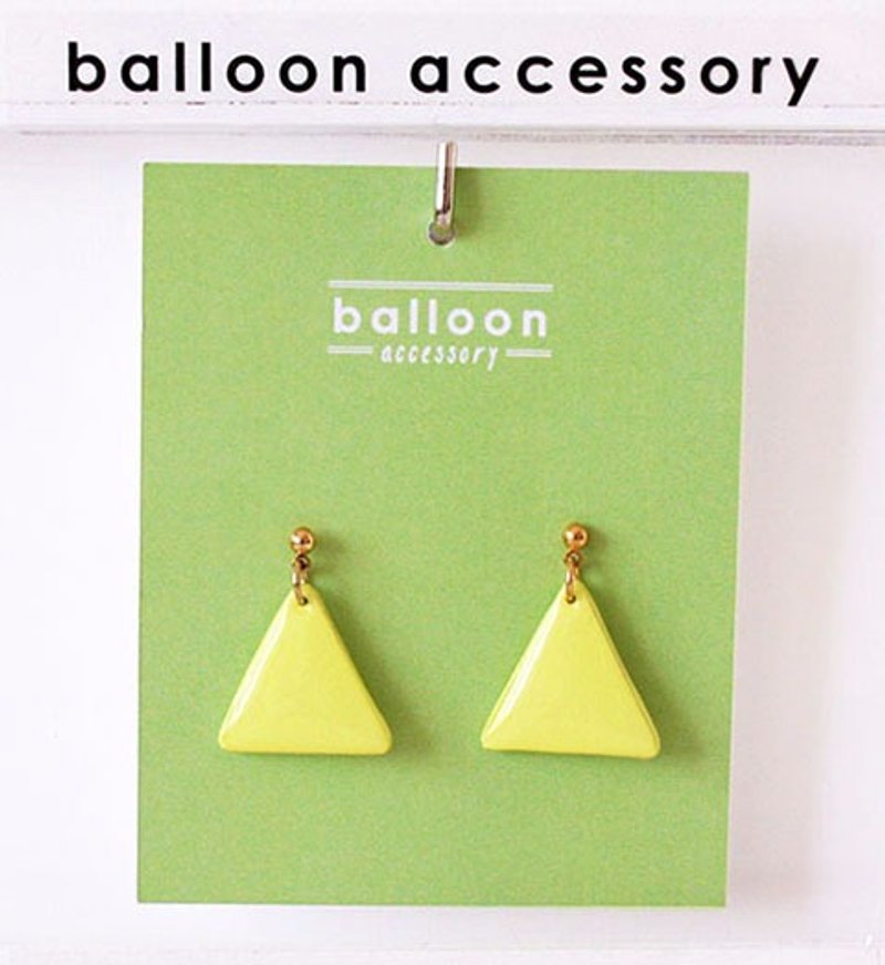 柠檬黄 三角耳环 - 耳环/耳夹 - 压克力 黄色