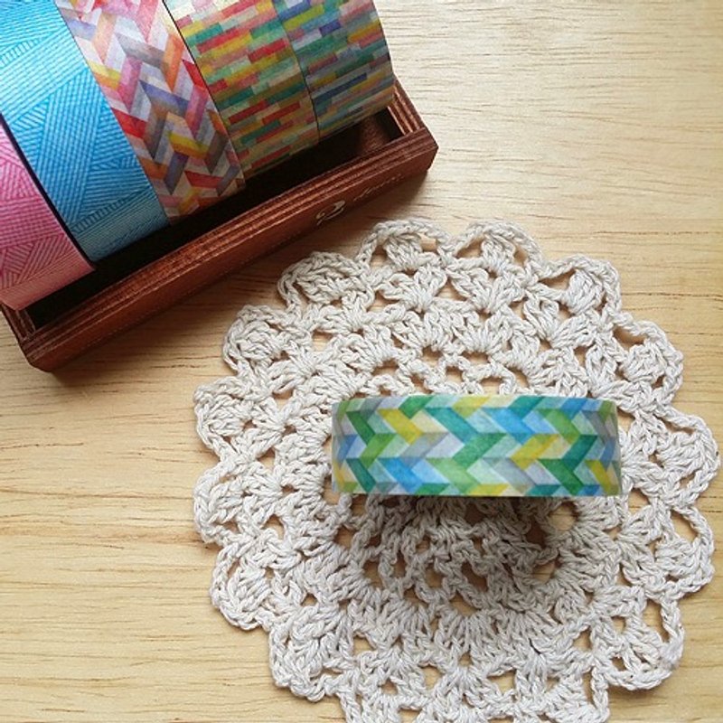 mt 和纸胶带 Deco【编织斜纹-绿色(MT01D219)】 - 纸胶带 - 纸 绿色