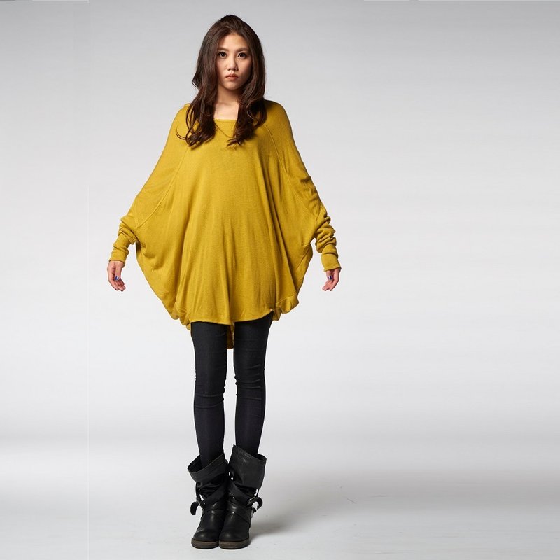 大圆设计长版连袖上衣 - 女装上衣 - 其他材质 金色