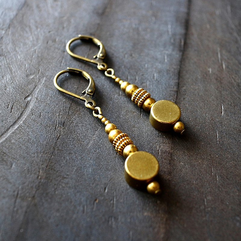 EF复古宫廷系列NO.13金色雕花钟摆耳环四  - 耳环/耳夹 - 其他金属 金色