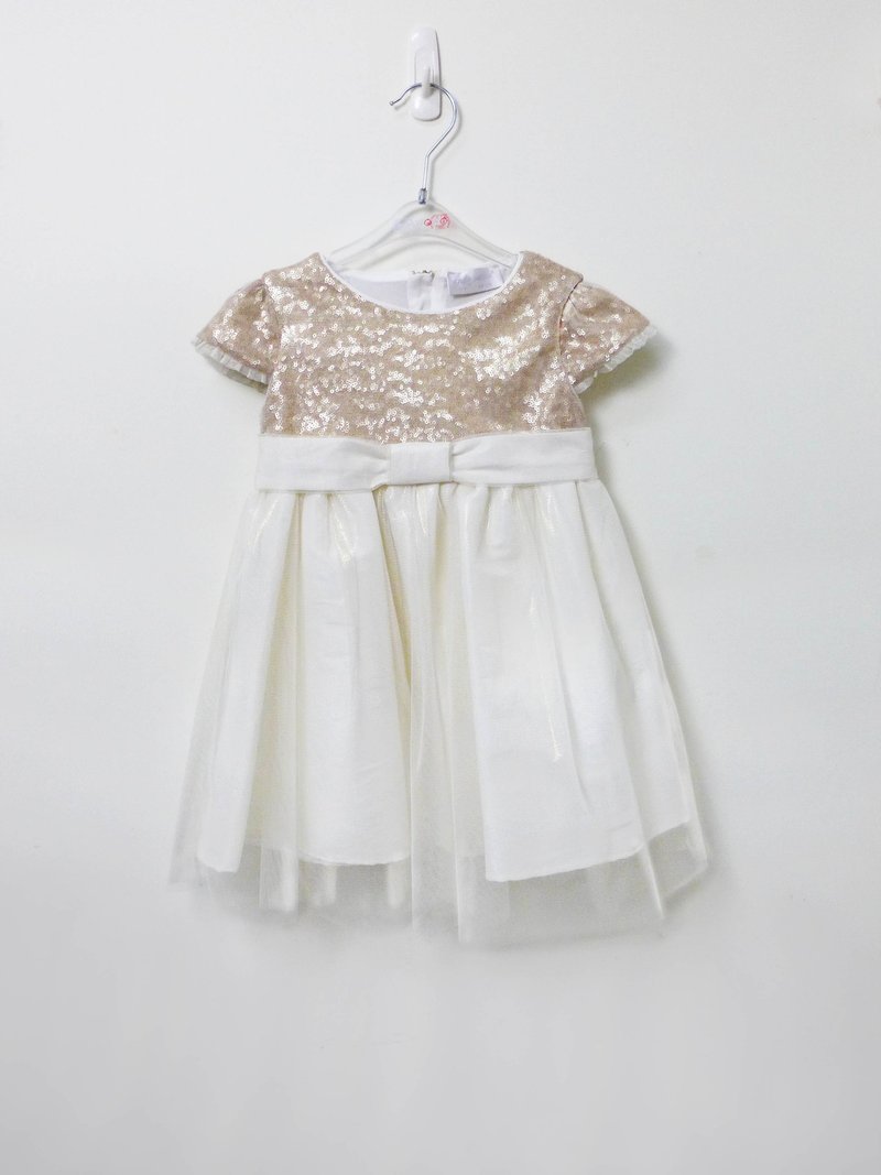 金色亮片薄纱洋装 - 其他 - 其他材质 白色